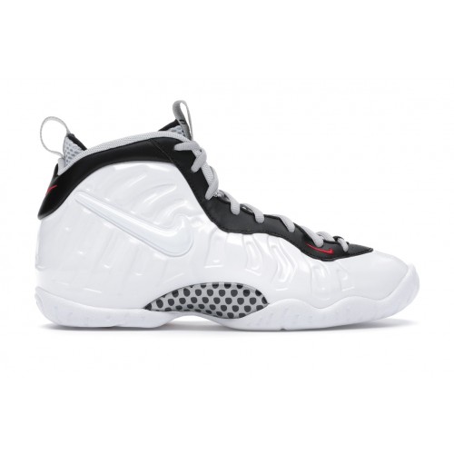 Кроссы Nike Air Foamposite Pro White Black University Red (GS) - подростковая сетка размеров