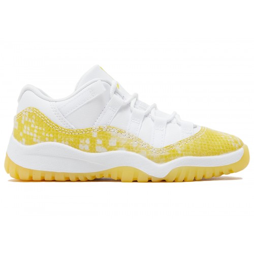 Кроссы Jordan 11 Retro Low Yellow Snakeskin (TD) - детская сетка размеров