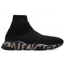 Кроссовки Balenciaga Speed Graffiti Trainers Black Dark Beige