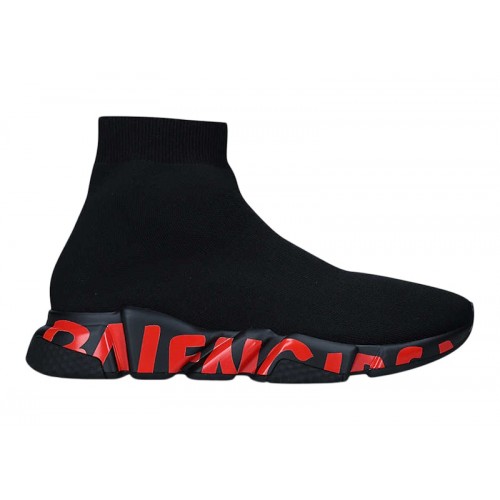 Кроссы Balenciaga Speed 2.0 Graffiti Black Red - мужская сетка размеров