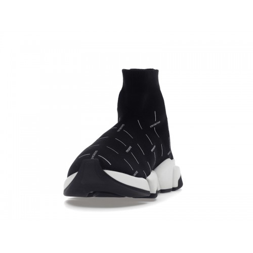 Кроссы Balenciaga Speed 2.0 Black White Logo - мужская сетка размеров