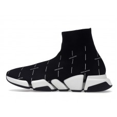 Кроссовки Balenciaga Speed 2.0 Black White Logo