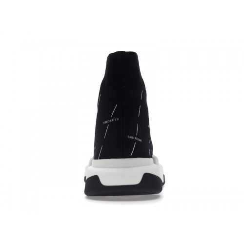 Кроссы Balenciaga Speed 2.0 Black White Logo - мужская сетка размеров