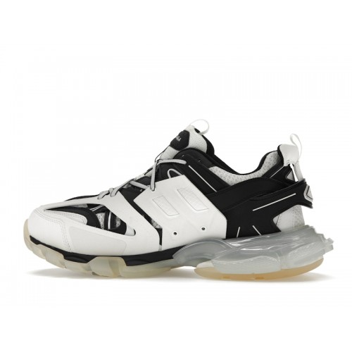 Кроссы Balenciaga Track Clear Sole White Black - мужская сетка размеров