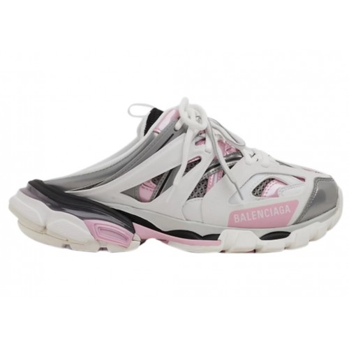 Кроссы Balenciaga Track Mule White Pink (W) - женская сетка размеров