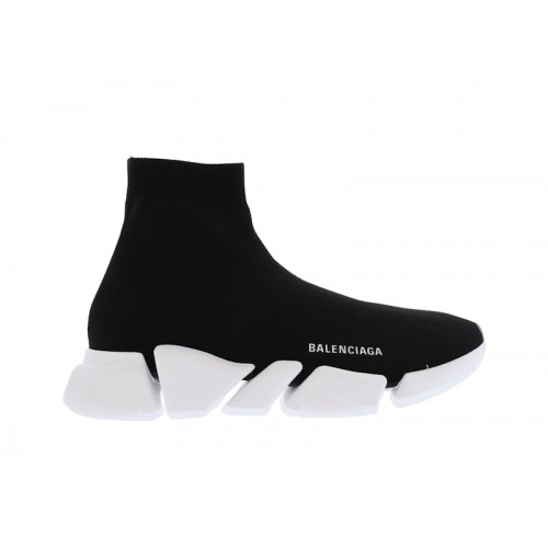 Кроссы Balenciaga Speed 2.0 Black White Tansparent Sole - мужская сетка размеров