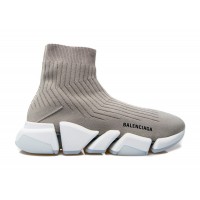 Кроссовки Balenciaga Speed Trainer Rib-Knit Light Gray