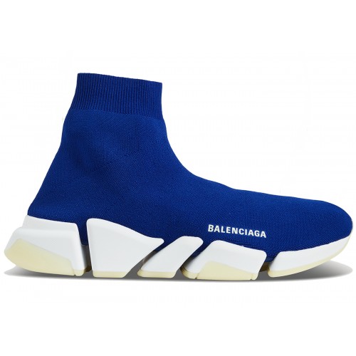 Кроссы Balenciaga Speed 2.0 Recycled Knit Blue Glow - мужская сетка размеров