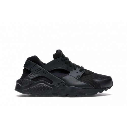 Кроссы Nike Air Huarache Run Triple Black (2019) (GS) - подростковая сетка размеров
