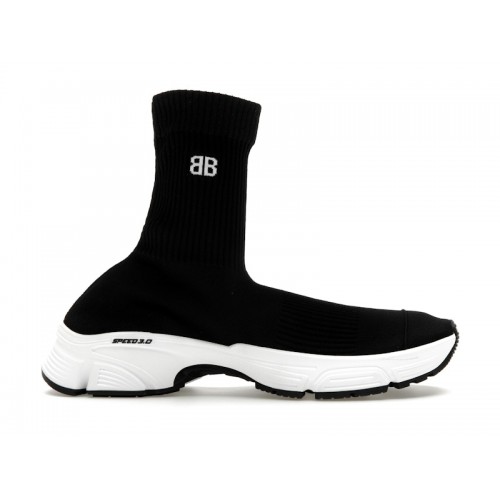 Кроссы Balenciaga Speed 3.0 Black White - мужская сетка размеров