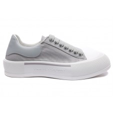 Alexander McQueen Deck Skate Plimsoll Lace-Up Lilac Grey