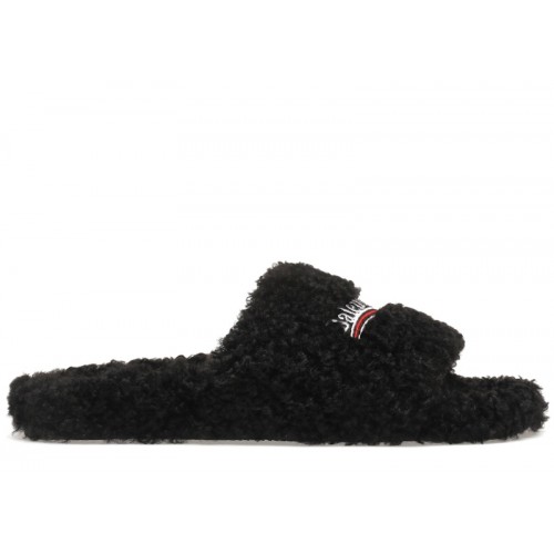 Balenciaga Furry Slide Black - мужская сетка размеров