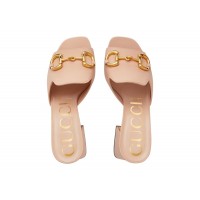 Gucci Horsbit 75mm Heeled Sandal Pink Leather