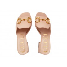 Gucci Horsbit 75mm Heeled Sandal Pink Leather