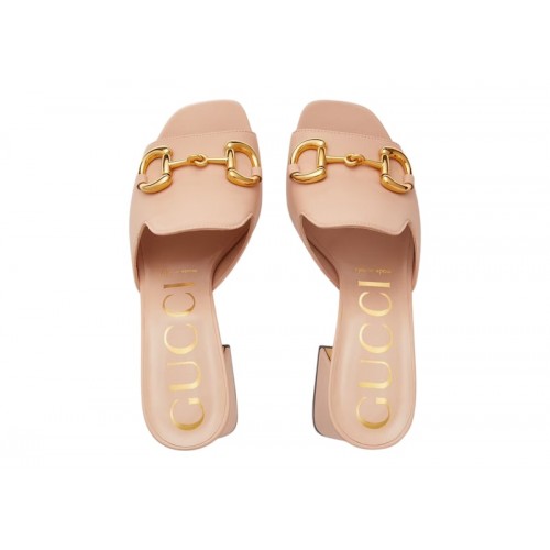 Gucci Horsbit 75mm Heeled Sandal Pink Leather - мужская сетка размеров