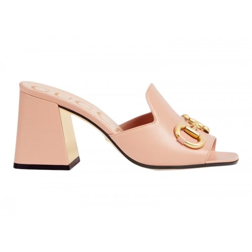Gucci Horsbit 75mm Heeled Sandal Pink Leather - мужская сетка размеров