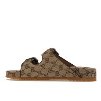 Gucci Strap Slide Sandal Beige Canvas