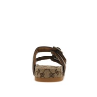 Gucci Strap Slide Sandal Beige Canvas