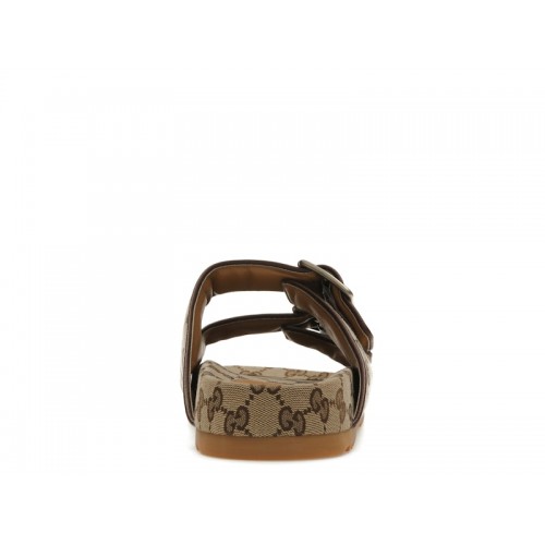 Gucci Strap Slide Sandal Beige Canvas - мужская сетка размеров