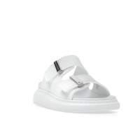Женские Alexander McQueen Hybrid Buckled Rubber Sandals White (W)