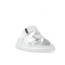 Женские Alexander McQueen Hybrid Buckled Rubber Sandals White (W)