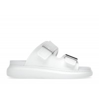 Женские Alexander McQueen Hybrid Buckled Rubber Sandals White (W)