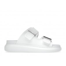 Женские Alexander McQueen Hybrid Buckled Rubber Sandals White (W)