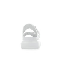 Женские Alexander McQueen Hybrid Buckled Rubber Sandals White (W)