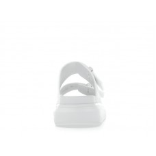 Женские Alexander McQueen Hybrid Buckled Rubber Sandals White (W)