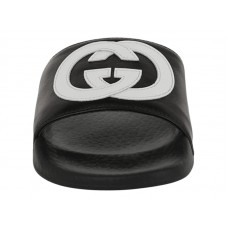 Детские Gucci Slide Interlocking G Black White (Kids)
