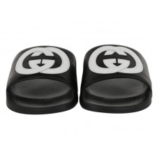 Детские Gucci Slide Interlocking G Black White (Kids)