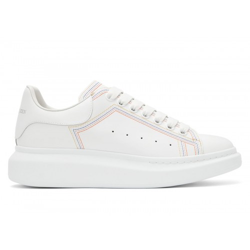 Кроссы Alexander McQueen Oversized Embroidered White Multi - мужская сетка размеров