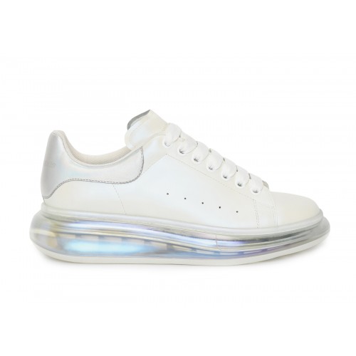 Кроссы Alexander McQueen Oversized Clear Sole White Pearl - мужская сетка размеров