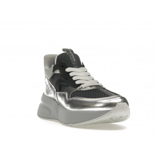 Кроссы Alexander McQueen Oversized Runner Silver - мужская сетка размеров