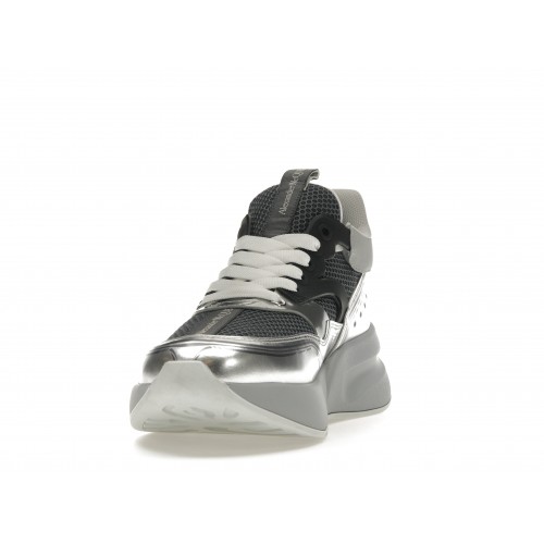 Кроссы Alexander McQueen Oversized Runner Silver - мужская сетка размеров