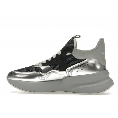 Кроссы Alexander McQueen Oversized Runner Silver - мужская сетка размеров