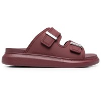 Alexander McQueen Hybrid Buckled Rubber Sandal Burgundy