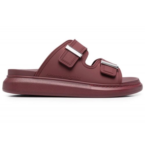 Alexander McQueen Hybrid Buckled Rubber Sandal Burgundy - мужская сетка размеров