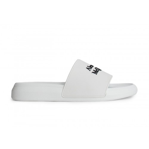 Кроссы Alexander McQueen Pool Slide White Black - мужская сетка размеров