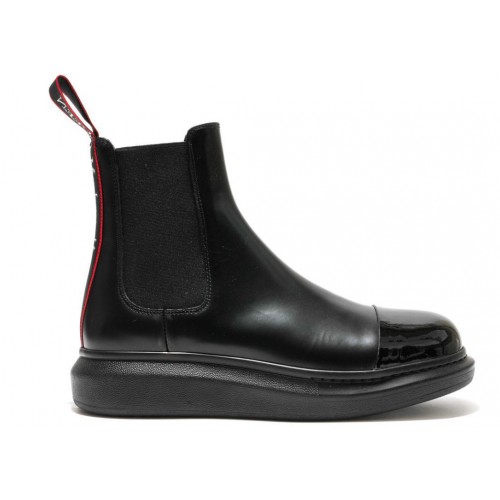 Alexander McQueen Hybrid Chelsea Boot Black Red Detail - мужская сетка размеров