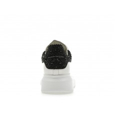 Женские кроссовки Alexander McQueen Oversized White Black Crystals (W)