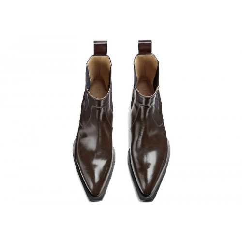 Bottega Veneta Pointed Toe Chelsea Boot Brown - мужская сетка размеров
