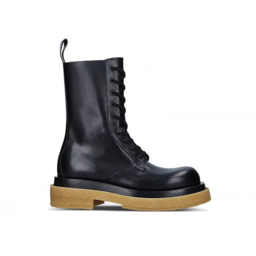Bottega Veneta Military Calf Lace Up Boot Black - мужская сетка размеров