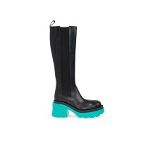 Женские Bottega Veneta Leather Heel Boot Black Water (W)