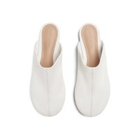 Женские Bottega Veneta Dot Sock Leather Mules White (W)