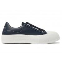 Кроссовки Alexander McQueen Leather Deck Plimsoll Navy Blue