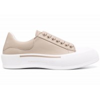 Кроссовки Alexander McQueen Leather Deck Plimsoll Beige