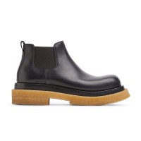 Bottega Veneta Lug Cropped Chelsea Boot Black Gum