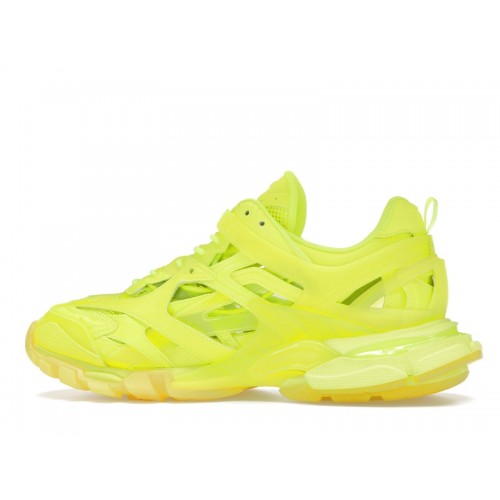 Кроссы Balenciaga Track 2 Clear Sole Fluo Yellow - мужская сетка размеров