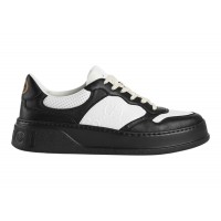 Gucci GG Embossed White Black Leather